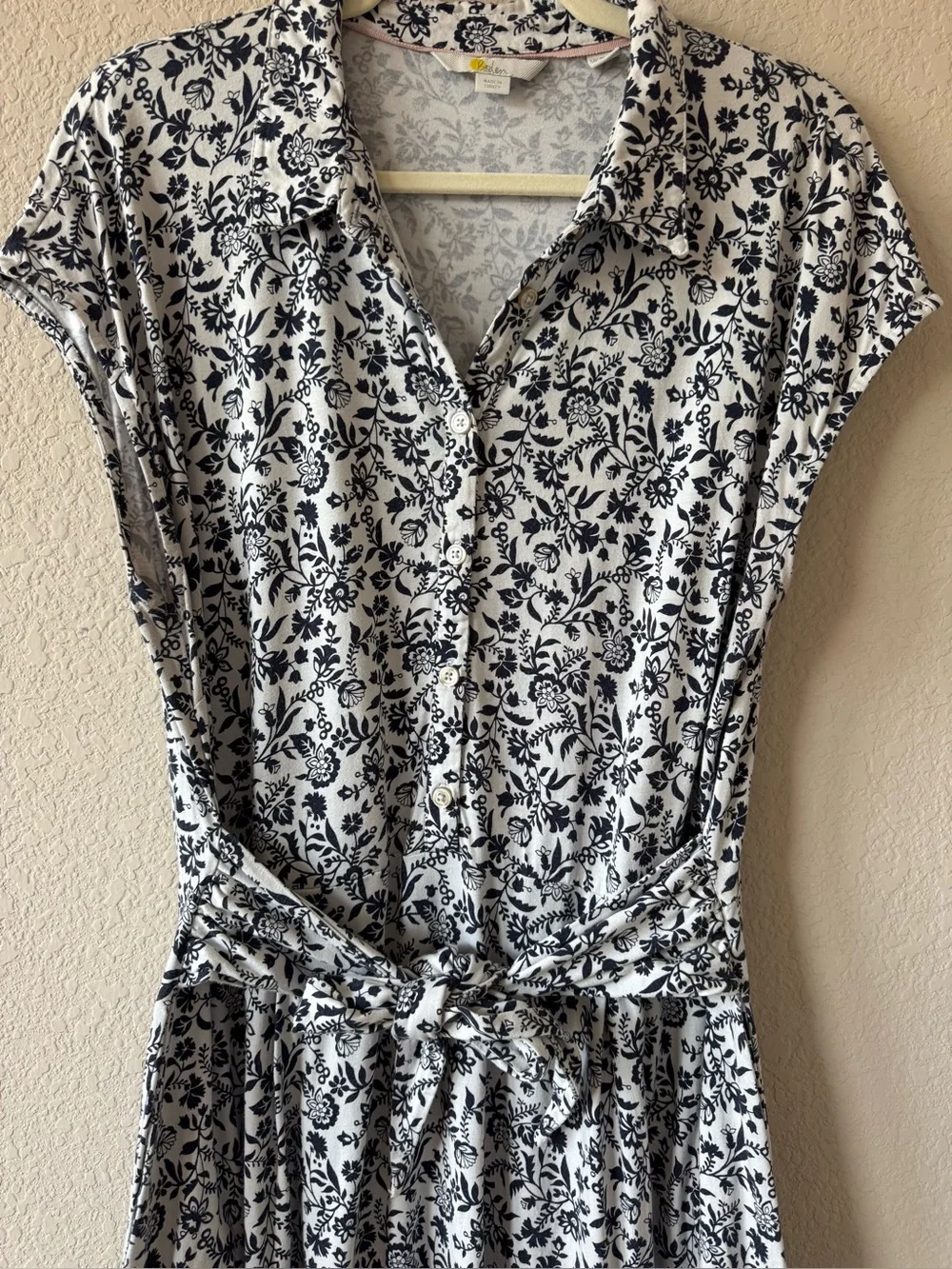 Boden Black and White Floral Midi Shirt Dress 16/18 Long - Picture 3 of 11